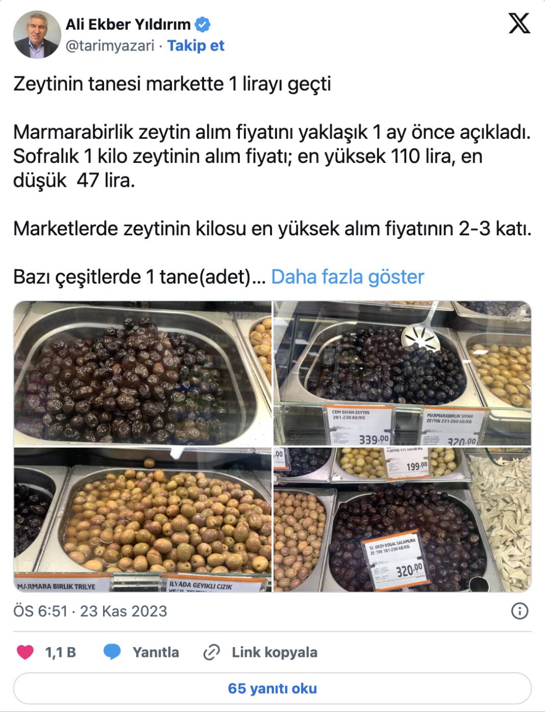 Zam dalgasına bir ürün daha eklendi: Zeytinin tanesi 1 lira oldu 4